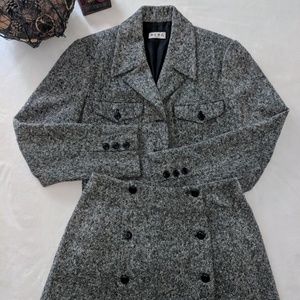 BCBG Paris Vintage 2pc Wool Set Blazer 6 Skirt 4